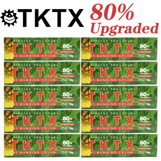 1/10/50PCS Topical Tattoo Cream Yellow TK80% Numbing Cream More Numbing 3-5 Hours Piercing /Waxing Makeup Permanent Eyebrow Instant Relief of Pain and Swelling TK Topical Anesthetic Cream