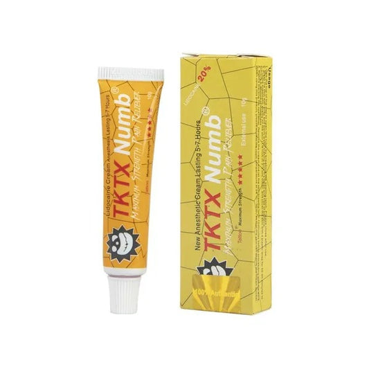 Crema anestetica per tatuaggi TKTX, lidocaina al 20%, crema anestetica per tatuaggi e corpo, per intorpidire rapidamente la pelle da 5 a 7 ore (10 g/pz)
