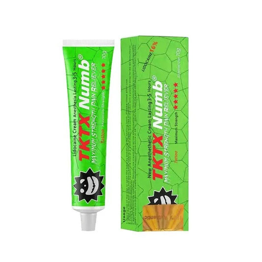 Crema anestetica per tatuaggi TKTX, lidocaina al 16%, crema anestetica per tatuaggi e corpo, per pelle intorpidita rapidamente da 3 a 5 ore (10 g/pz)