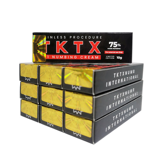 1/10/50PCS Topical Tattoo Cream Yellow TK75% Numbing Cream More Numbing 3-5 Hours  Piercing /Waxing Makeup Permanent Eyebrow Instant Relief of Pain and Swelling TK Topical Anesthetic Cream