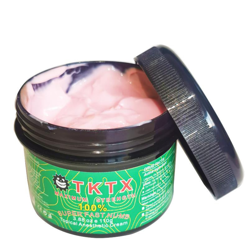 TK100% Numbing Skin Cream Waxing Tattooing Piercing Derma Rolling Anesthetic Cream For Tattoo Body Semi Permanent Make Up Hair Removal Piercing Skin Needle