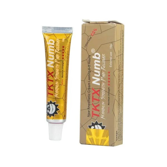 Crema anestetica per tatuaggi TKTX, lidocaina al 23%, anestetica per tatuaggi e corpo, crema anestetica per pelle intorpidita a rapida azione per 6-8 ore (10 g/pz)