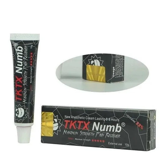 Crema anestetica per tatuaggi TKTX, lidocaina al 22%, crema anestetica per tatuaggi e corpo, per pelle intorpidita rapidamente da 6 a 8 ore (10 g/pz)