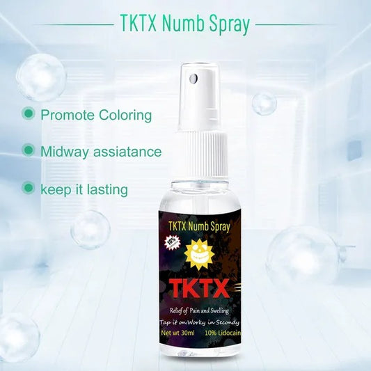 Spray anestetico topico TKTX Lidocain 30/10/1 pz. Gel anestetico per tatuaggi TKTX prima dell'intervento chirurgico per il trucco permanente, per la bellezza del corpo e delle sopracciglia.
