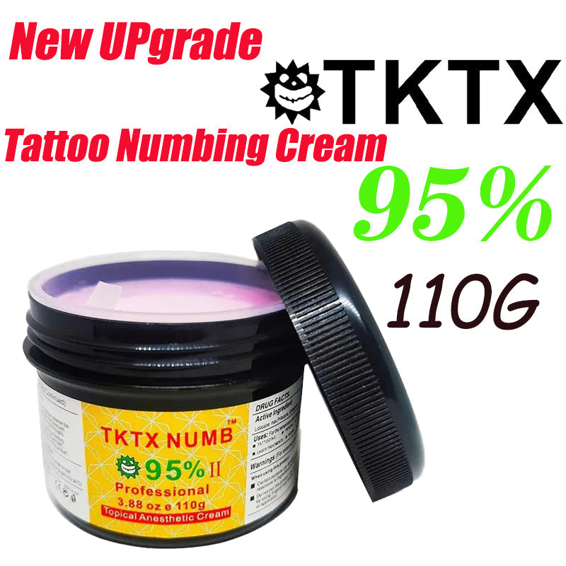 The Original 95%TATTOONUMB II Numb Lidocaine Skin Cream110g Waxing Tattooing Piercing Derma Rolling Anesthetic Cream for Tattoo Body Semi Permanent Make Up Hair Removal Piercing Skin Needle